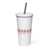 Insulated tumbler with a straw